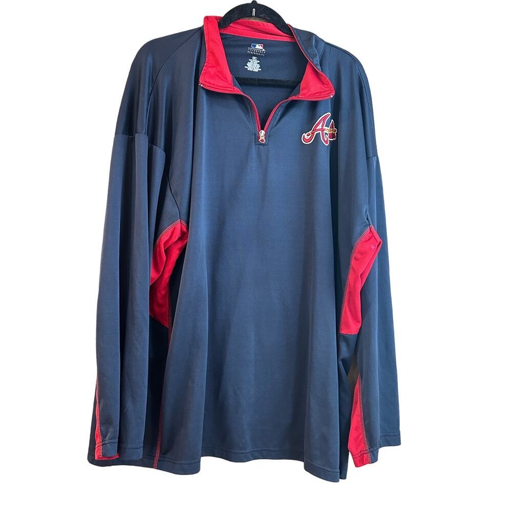 Atlanta Braves MLB quarterzip logo embroidered Dri fit size 3x xxxl